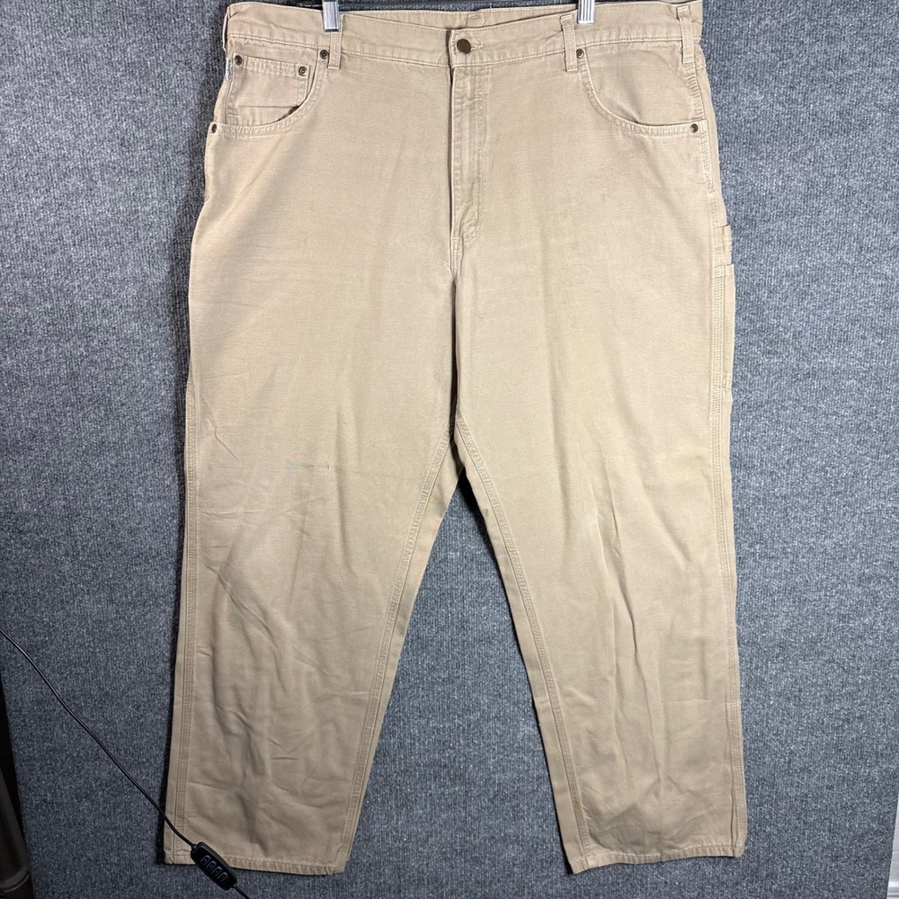 Carhartt B159 GKH Loose Fit Canvas Carpenter Work Pants Khaki Tan Mens 42x34